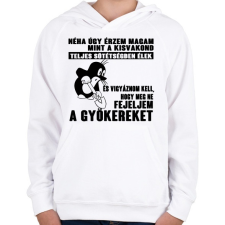 PRINTFASHION Úgy érzem magam mint a kisvakond - Gyerek kapucnis pulóver - Fehér gyerek pulóver, kardigán