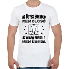 PRINTFASHION Ügyes burkoló - Férfi póló - Fehér