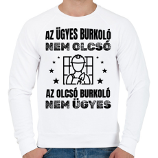 PRINTFASHION Ügyes burkoló - Férfi pulóver - Fehér