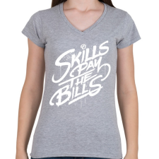 PRINTFASHION Ügyességi játék a számlákkal - Női V-nyakú póló - Sport szürke női póló