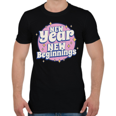 PRINTFASHION Új év, új kezdet - Férfi póló - Fekete