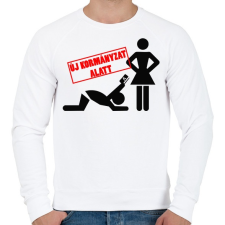 PRINTFASHION Új kormányzat alatt - Férfi pulóver - Fehér férfi pulóver, kardigán
