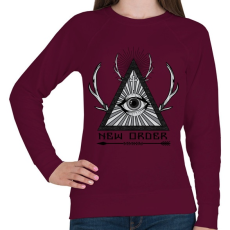 PRINTFASHION Új rend  - Női pulóver - Bordó