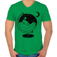 PRINTFASHION Új világ - Férfi V-nyakú póló - Zöld