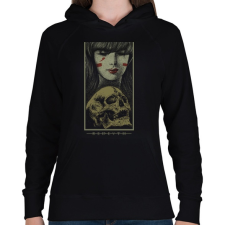 PRINTFASHION Újjászületés - Női kapucnis pulóver - Fekete női pulóver, kardigán