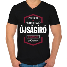 PRINTFASHION Újságíró prémium minőség - Férfi V-nyakú póló - Fekete