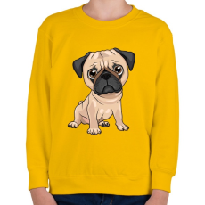 PRINTFASHION Ülő mopsz - Gyerek pulóver - Sárga