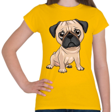 PRINTFASHION Ülő mopsz - Női póló - Sárga női póló