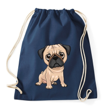 PRINTFASHION Ülő mopsz - Sportzsák, Tornazsák - Sötétkék tornazsák