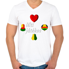 PRINTFASHION Ulti játékos #2 - Férfi V-nyakú póló - Fehér