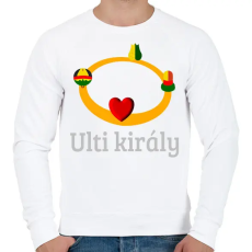 PRINTFASHION Ulti király - Férfi pulóver - Fehér