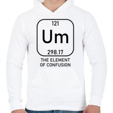 PRINTFASHION Um - the element - Férfi kapucnis pulóver - Fehér férfi pulóver, kardigán