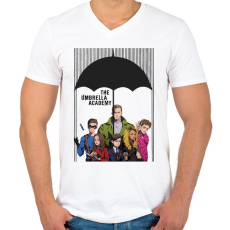 PRINTFASHION Umbrella Academy - Férfi V-nyakú póló - Fehér