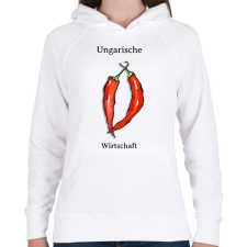 PRINTFASHION Ungarische Wirtschaft - Női kapucnis pulóver - Fehér női pulóver, kardigán