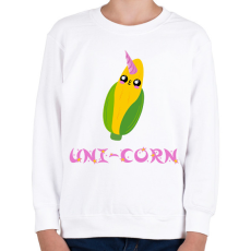 PRINTFASHION Uni-Corn - Gyerek pulóver - Fehér