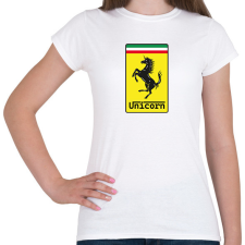 PRINTFASHION Unicorn - Ferrari - Női póló - Fehér női póló