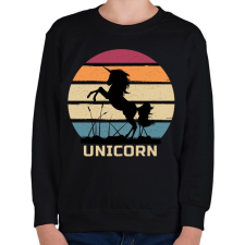 PRINTFASHION Unicorn - Gyerek pulóver - Fekete gyerek pulóver, kardigán