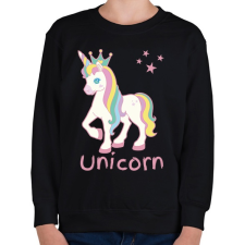 PRINTFASHION unicorn - Gyerek pulóver - Fekete gyerek pulóver, kardigán