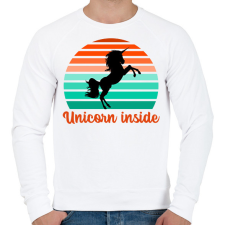 PRINTFASHION Unicorn inside - Férfi pulóver - Fehér férfi pulóver, kardigán