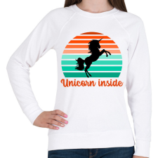 PRINTFASHION Unicorn inside - Női pulóver - Fehér női pulóver, kardigán