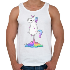 PRINTFASHION Unicornis fart  RAINBOW - Férfi atléta - Fehér