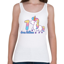 PRINTFASHION Unikornis: 1 éves lettem - Női atléta - Fehér női trikó