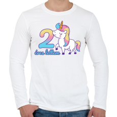 PRINTFASHION Unikornis: 2 éves lettem - Férfi hosszú ujjú póló - Fehér