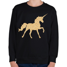 PRINTFASHION Unikornis csillogás - Gyerek pulóver - Fekete gyerek pulóver, kardigán