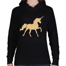PRINTFASHION Unikornis csillogás - Női kapucnis pulóver - Fekete