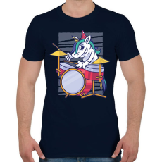 PRINTFASHION Unikornis dobos - Férfi póló - Sötétkék