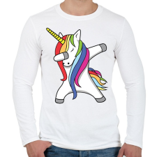 PRINTFASHION Unikornis dub- táncol - Férfi hosszú ujjú póló - Fehér férfi póló