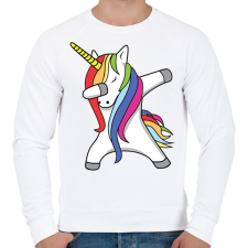 PRINTFASHION Unikornis dub- táncol - Férfi pulóver - Fehér férfi pulóver, kardigán