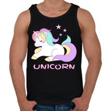 PRINTFASHION unikornis - Férfi atléta - Fekete