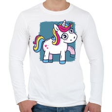 PRINTFASHION Unikornis - Férfi hosszú ujjú póló - Fehér