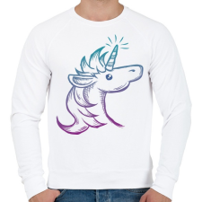 PRINTFASHION Unikornis - Férfi pulóver - Fehér férfi pulóver, kardigán