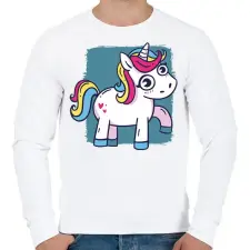 PRINTFASHION Unikornis - Férfi pulóver - Fehér férfi pulóver, kardigán