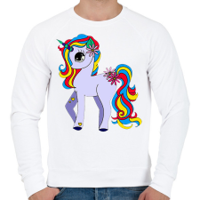 PRINTFASHION unikornis - Férfi pulóver - Fehér férfi pulóver, kardigán