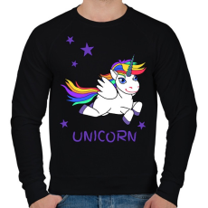 PRINTFASHION unikornis - Férfi pulóver - Fekete