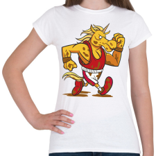 PRINTFASHION Unikornis futó - Női póló - Fehér női póló