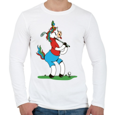 PRINTFASHION Unikornis golf - Férfi hosszú ujjú póló - Fehér