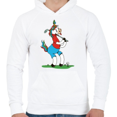 PRINTFASHION Unikornis golf - Férfi kapucnis pulóver - Fehér