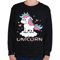 PRINTFASHION unikornis - Gyerek pulóver - Fekete
