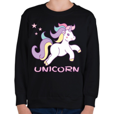 PRINTFASHION unikornis - Gyerek pulóver - Fekete