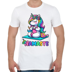 PRINTFASHION Unikornis jóga - Férfi póló - Fehér