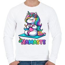 PRINTFASHION Unikornis jóga - Férfi pulóver - Fehér férfi pulóver, kardigán