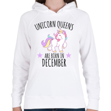 PRINTFASHION Unikornis királylány születésnapja decemberben - Női kapucnis pulóver - Fehér