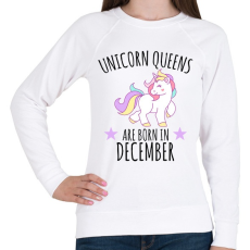 PRINTFASHION Unikornis királylány születésnapja decemberben - Női pulóver - Fehér