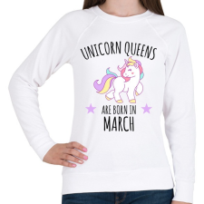 PRINTFASHION Unikornis királylányok születésnapja márciusban - Női pulóver - Fehér női pulóver, kardigán