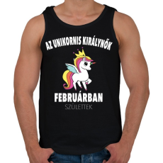 PRINTFASHION Unikornis királynők februárban születtek (MAGYAR) - Férfi atléta - Fekete