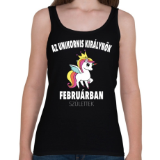 PRINTFASHION Unikornis királynők februárban születtek (MAGYAR) - Női atléta - Fekete